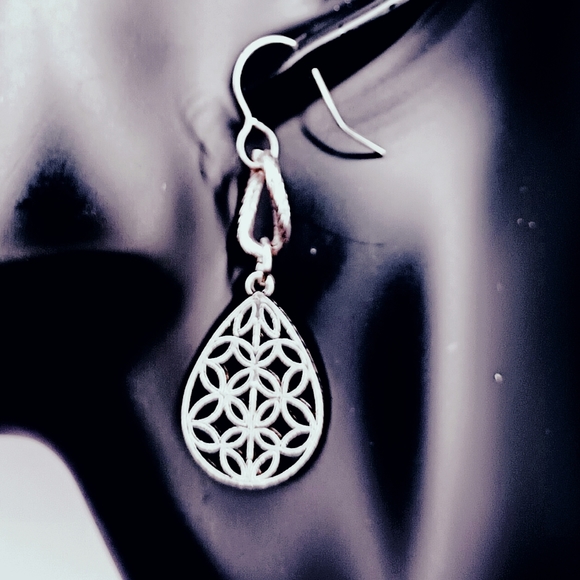 Silver drop Earrings - Picture 9 of 9